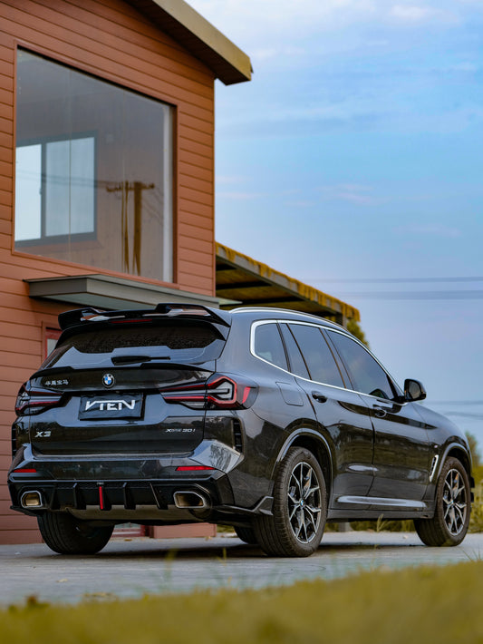 BMW X3 s/x Drive30 G01 LCI & IX3 BEV G08 LCI 2022-ON with Aftermarket Parts - Rear Roof Spoiler ABS from VTEN