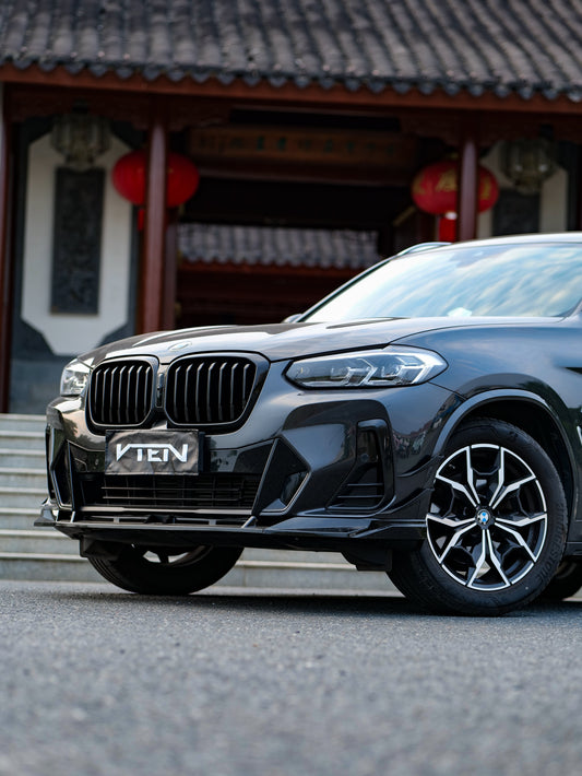 BMW X3 M40 s/x Drive30 G01 LCI & X4 M40 xDrive30 G02 LCI & IX3 BEV G08 LCI 2022-ON with Aftermarket Parts - Front Lip PP from VTEN