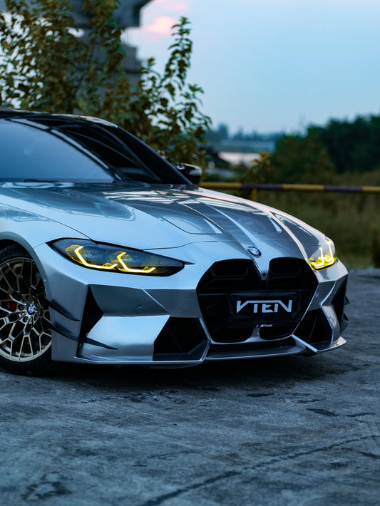 BMW M3 G80 G81 & M4 G82 G83 2021-ON with Aftermarket Parts - Front Bumper Pre-preg Carbon Fiber from VTEN