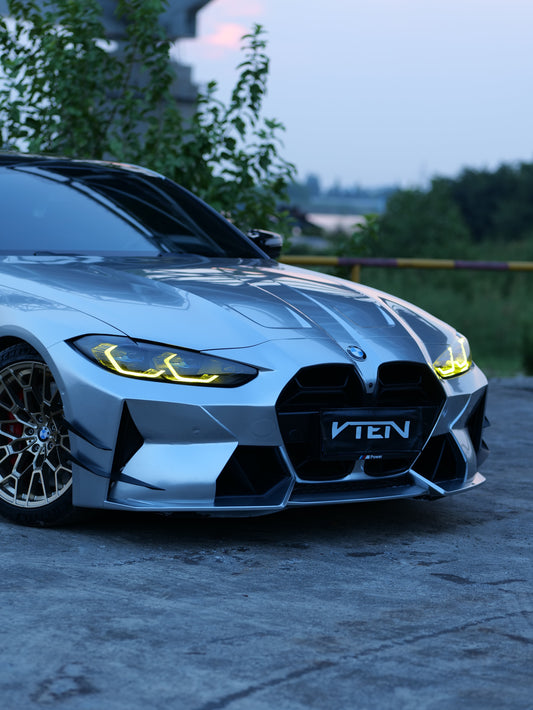 BMW M3 G80 G81 & M4 G82 G83 2021-ON with Aftermarket Parts - Front Bumper Pre-preg Carbon Fiber from VTEN
