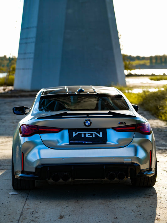 BMW 4 series 430i M440i G22 2020-ON & M4 / M4C / M4CS G82 2021-ON with Aftermarket Parts - Rear Lip Spoiler ABS from VTEN