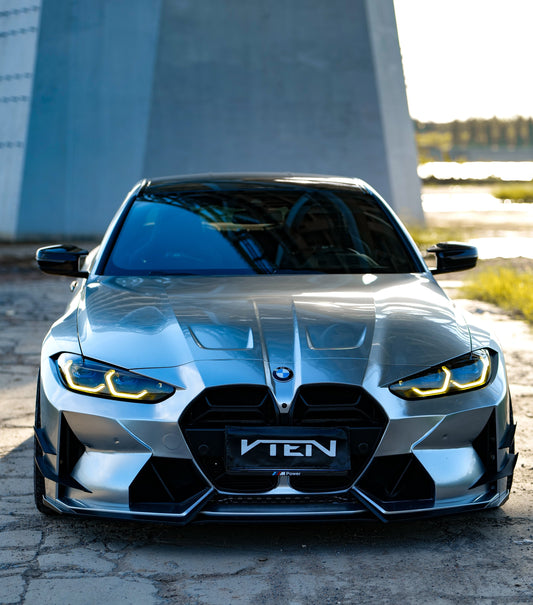 BMW M3 G80 G81 & M4 G82 G83 2021-ON with Aftermarket Parts - Front Lip Carbon Fiber from VTEN