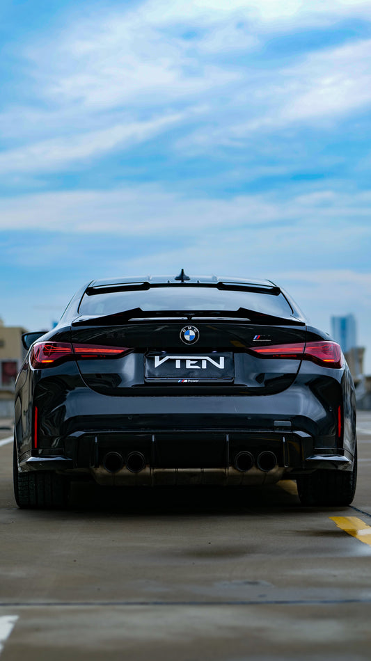 BMW 4 series 430i M440i G22 2020-ON & M4 / M4C / M4CS G82 2021-ON with Aftermarket Parts - Rear Lip Spoiler ABS from VTEN