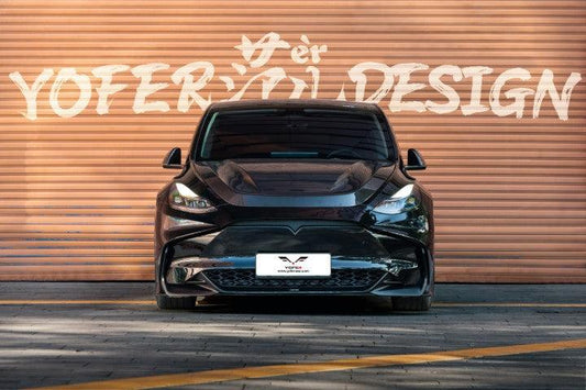 Tesla Model Y / Performance 2021-ON with Aftermarket Parts - Loong Flames Max Front Bumper PP from Yofer USA