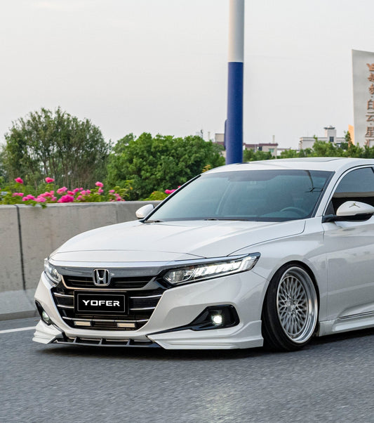 Honda Accord 10.5th Gen facelift 2021-2022 with Aftermarket Parts - Front Lip Splitter PP from Yofer USA
