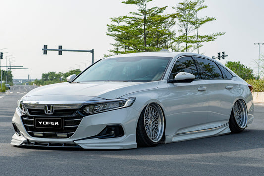 Honda Accord 10.5th Gen facelift 2021-2022 with Aftermarket Parts - Front Lip Splitter PP from Yofer USA