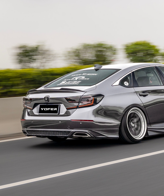 Honda Accord 10th 10.5th Gen 2018-2022 with Aftermarket Parts - V1 Style Rear Diffuser & Rear Canards PP from Yofer USA