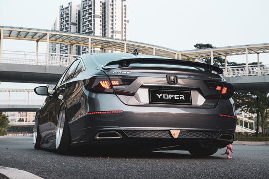 Honda Accord 10th 10.5th Gen 2018-2022 with Aftermarket Parts - V2 Style Rear Spoiler ABS from Yofer USA