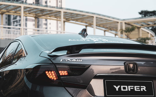 Honda Accord 10th 10.5th Gen 2018-2022 with Aftermarket Parts - V2 Style Rear Spoiler ABS from Yofer USA