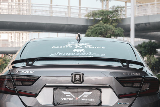 Honda Accord 10th 10.5th Gen 2018-2022 with Aftermarket Parts - V2 Style Rear Spoiler ABS from Yofer USA