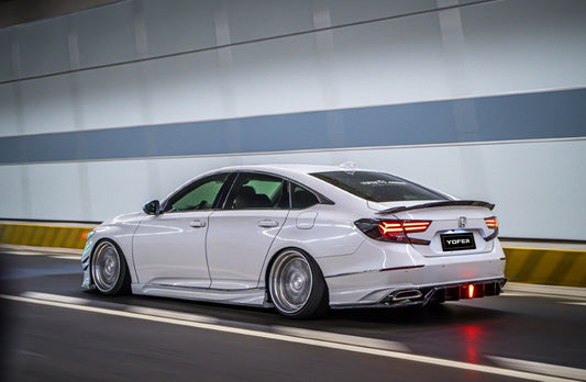 Honda Accord 10th 10.5th Gen 2018-2022 with Aftermarket Parts - V2 Style Rear Diffuser & Rear Canards PP from Yofer USA