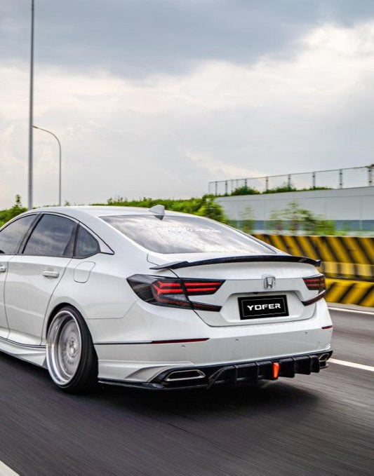 Honda Accord 10th 10.5th Gen 2018-2022 with Aftermarket Parts - V3 Style Rear Spoiler ABS from Yofer USA