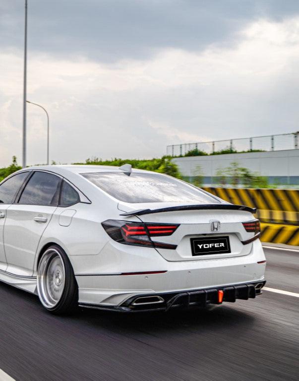 Honda Accord 10th 10.5th Gen 2018-2022 with Aftermarket Parts - V3 Style Rear Spoiler ABS from Yofer USA