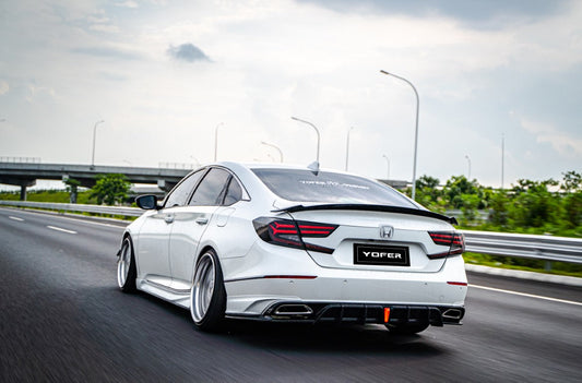 Honda Accord 10th 10.5th Gen 2018-2022 with Aftermarket Parts - V3 Style Rear Spoiler ABS from Yofer USA