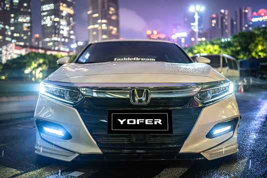 Honda Accord 10th 10.5th Gen 2018-2022 with Aftermarket Parts - Front Bumper Canards ABS from Yofer USA