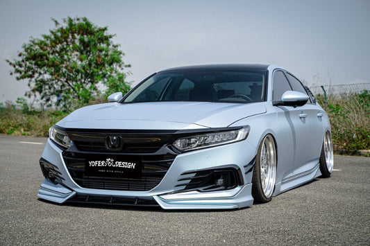 Honda Accord 10th 10.5th Gen 2018-2022 with Aftermarket Parts - Front Bumper Canards ABS from Yofer USA