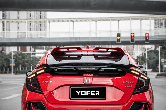 Honda Civic 10th Gen FK7 2017-2021 with Aftermarket Parts - Rear Roof Spoiler ABS from Yofer USA