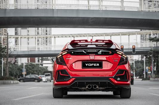 Honda Civic 10th Gen FK7 2017-2021 with Aftermarket Parts - Rear Roof Spoiler ABS from Yofer USA