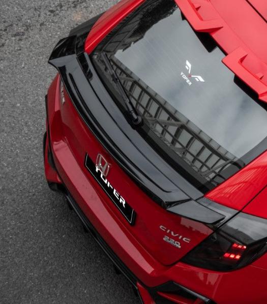 Honda Civic 10th Gen FK7 FK8 2017-2021 with Aftermarket Parts - Rear Spoiler ABS from Yofer USA