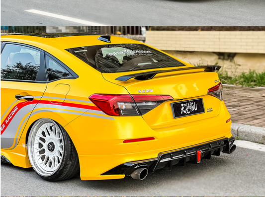 Honda Civic 11th Gen FE1 FE2 FE4 2022-ON with Aftermarket Parts - V2 Style Rear Spoiler ABS from Yofer USA