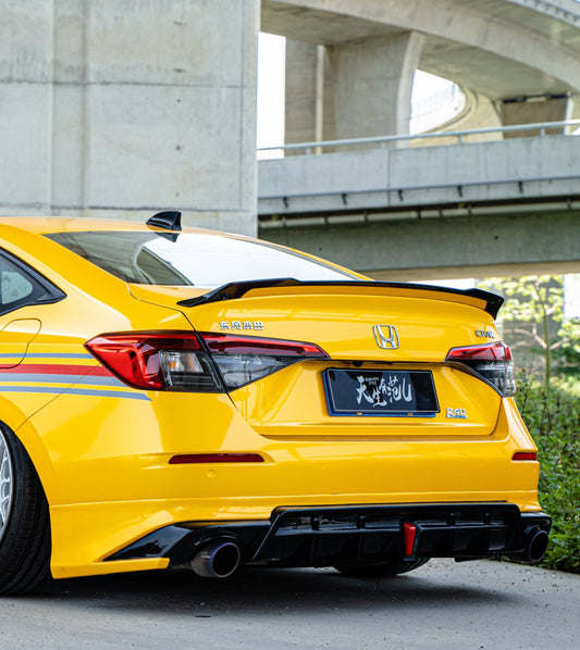 Honda Civic 11th Gen FE1 FE2 FE4 2022-ON with Aftermarket Parts - V3 Style Rear Spoiler ABS from Yofer USA