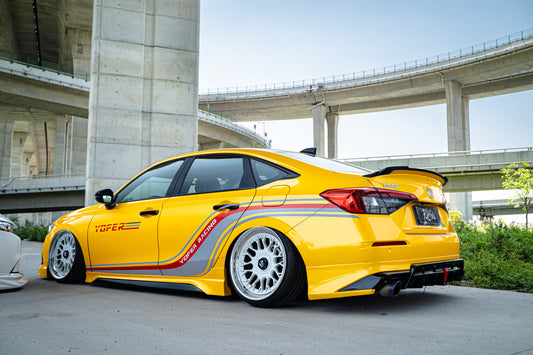Honda Civic 11th Gen FE1 FE2 FE4 2022-ON with Aftermarket Parts - V3 Style Rear Spoiler ABS from Yofer USA