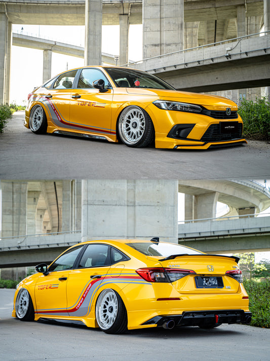 Honda Civic 11th Gen FE1 FE2 FE4 2022-ON with Aftermarket Parts - V3 Style Rear Spoiler ABS from Yofer USA