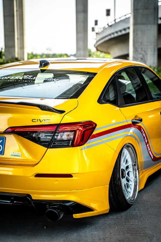 Honda Civic 11th Gen FE1 FE2 FE4 2022-ON with Aftermarket Parts - V3 Style Rear Spoiler ABS from Yofer USA