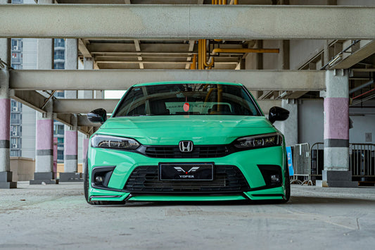 Honda Civic 11th Gen FE1 FE2 FE4 2022-ON & Civic 11th Gen FL1 FL2 FL4 2022-ON with Aftermarket Parts - V1 Style Front Lip Spliter PP from Yofer USA