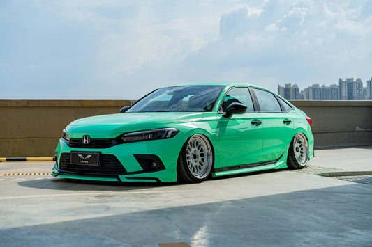 Honda Civic 11th Gen FE1 FE2 FE4 2022-ON & Civic 11th Gen FL1 FL2 FL4 2022-ON with Aftermarket Parts - V1 Style Front Lip Spliter PP from Yofer USA