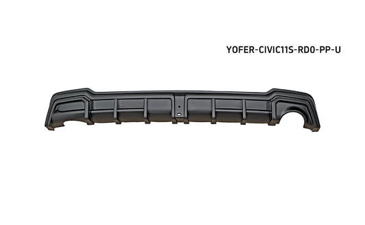 Honda Civic 11th Gen FE1 FE2 FE4 2022-ON with Aftermarket Parts - Rear Diffuser & Canards PP from Yofer USA