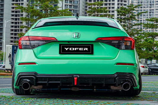 Honda Civic 11th Gen FE1 FE2 FE4 2022-ON with Aftermarket Parts - Rear Diffuser & Canards PP from Yofer USA