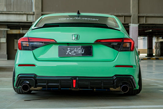 Honda Civic 11th Gen FE1 FE2 FE4 2022-ON with Aftermarket Parts - Rear Diffuser & Canards PP from Yofer USA