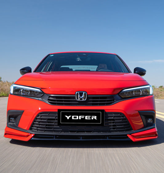 Honda Civic 11th Gen FE1 FE2 FE4 2022-ON & Civic 11th Gen FL1 FL2 FL4 2022-ON with Aftermarket Parts - V2 Style Front Lip Spliter PP from Yofer USA