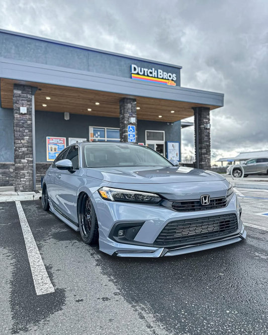 Honda Civic 11th Gen FE1 FE2 FE4 2022-ON & Civic 11th Gen FL1 FL2 FL4 2022-ON with Aftermarket Parts - V1 Style Front Lip Spliter PP from Yofer USA