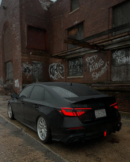 Honda Civic 11th Gen FE1 FE2 FE4 2022 2023 2024 with Aftermarket Parts - Rear Diffuser & Canards PP from Yofer USA