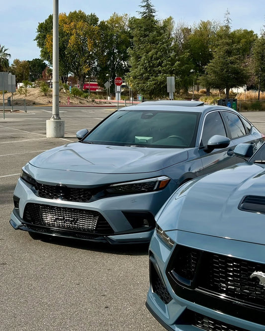 Honda Civic 11th Gen FE1 FE2 FE4 2022-ON & Civic 11th Gen FL1 FL2 FL4 2022-ON with Aftermarket Parts - V2 Style Front Lip Spliter PP from Yofer USA