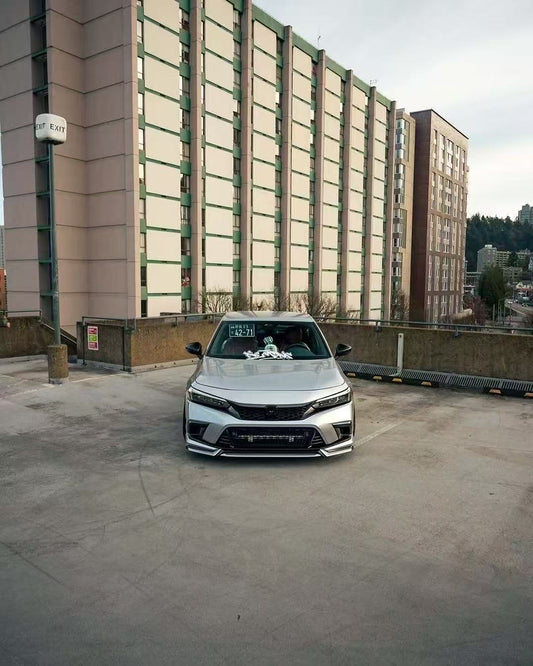 Honda Civic 11th Gen FE1 FE2 FE4 2022-ON & Civic 11th Gen FL1 FL2 FL4 2022-ON with Aftermarket Parts - V1 Style Front Lip Spliter PP from Yofer USA