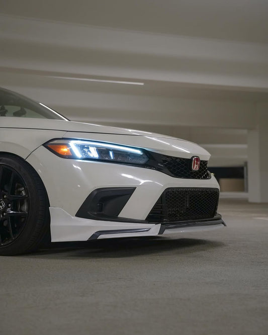 Honda Civic 11th Gen FE1 FE2 FE4 2022 2023 2024 & Civic 11th Gen FL1 FL2 FL4 2022 2023 2024 with Aftermarket Parts - V1 Front Lip Splitter PP from Yofer USA