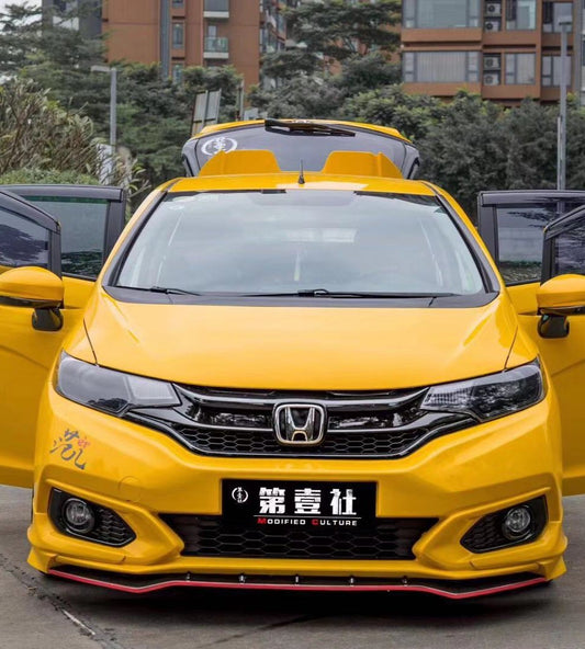 Honda Fit 3rd Gen GK3 GK4 GK5 GK6 GK7 GH7 GP5 GP6 2015-2020 with Aftermarket Parts - Front Lip Spliter PP from Yofer USA