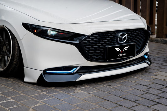 Mazda Mazda3 4th Gen BP 2019-ON with Aftermarket Parts - Front Lip Splitter PP from Yofer USA