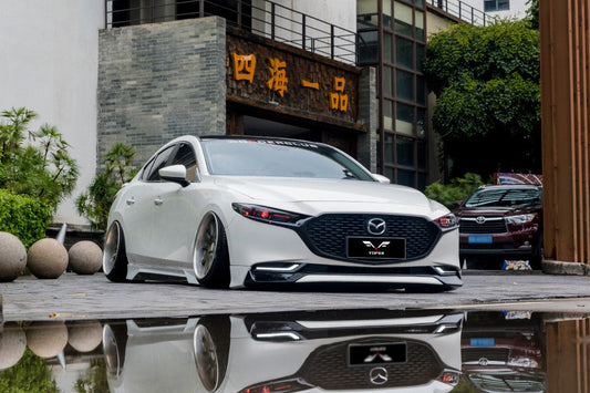 Mazda Mazda3 4th Gen BP 2019-ON with Aftermarket Parts - Front Lip Splitter PP from Yofer USA