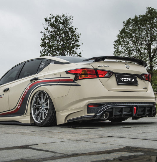 Nissan Altima L34 2019 2020 2021 2022 with Aftermarket Parts - Rear Diffuser & Canards PP from Yofer USA