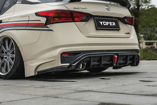 Nissan Altima L34 2019 2020 2021 2022 with Aftermarket Parts - Rear Diffuser & Canards PP from Yofer USA