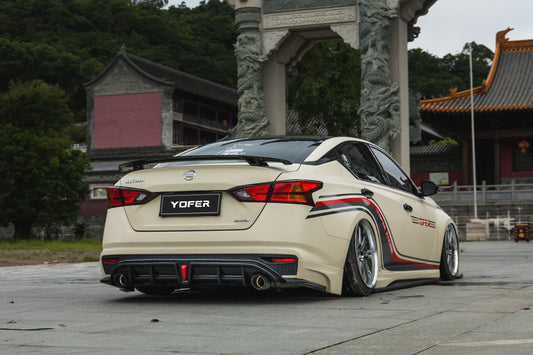 Nissan Altima L34 2019 2020 2021 2022 with Aftermarket Parts - Rear Diffuser & Canards PP from Yofer USA