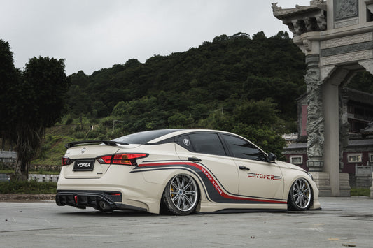 Nissan Altima L34 2019 2020 2021 2022 with Aftermarket Parts - Rear Diffuser & Canards PP from Yofer USA