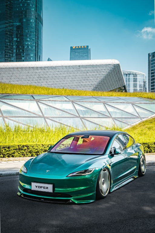 Tesla Model 3 Highland 2024-ON with Aftermarket Parts - Front Lip Splitter ABS+PP from Yofer USA