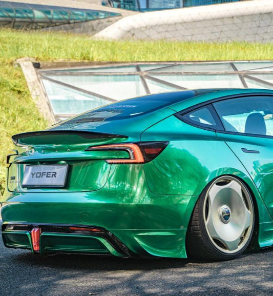 Tesla Model 3 Highland / Performance 2024-ON with Aftermarket Parts - Rear Spoiler Pre-preg Carbon Fiber / ABS from Yofer USA