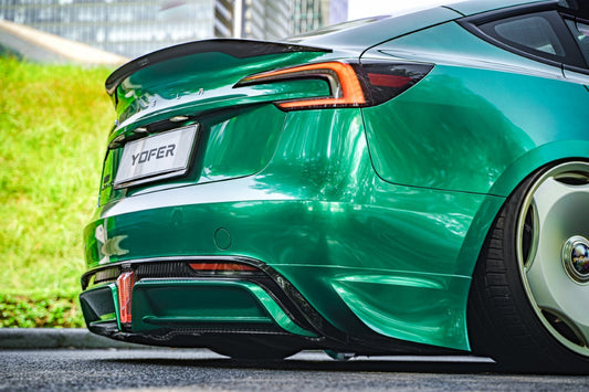 Tesla Model 3 Highland / Performance 2024-ON with Aftermarket Parts - Rear Spoiler Pre-preg Carbon Fiber / ABS from Yofer USA