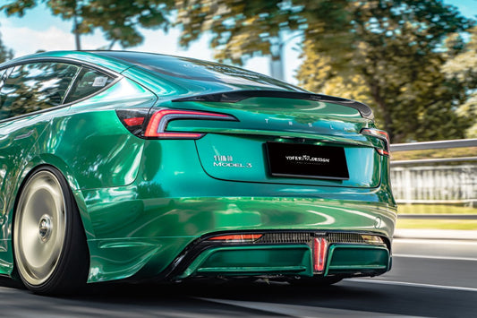 Tesla Model 3 Highland / Performance 2024-ON with Aftermarket Parts - Rear Spoiler Pre-preg Carbon Fiber / ABS from Yofer USA